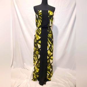 Guess strapless Maxi-Dress, Yellow&Black, Large